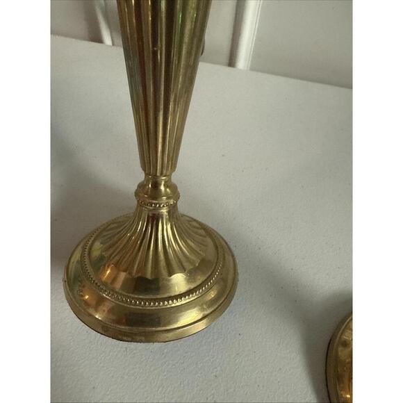 Vintage brass candlesticks set of two, 7.5 inches - Picture 14 of 15